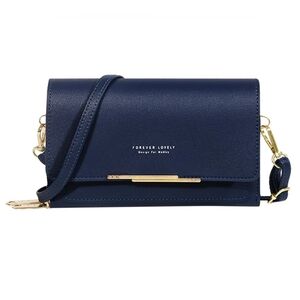 Navy Blue Crossbody Purse/Bag With Adjustable Straps And Zippers